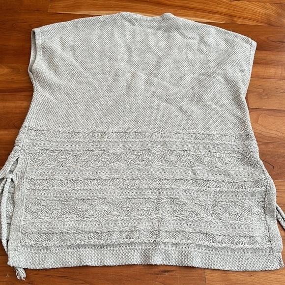 Madewell Gray Oversized Sailport Sweater Vest Tunic Top neutral grey side ties - Picture 7 of 7